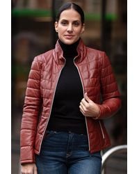 Monom - 'Anita' Real Leather Stitch Detailing Jacket - Lyst