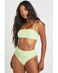 Boohoo - Essentials High Waist Bikini Bottom - Lyst