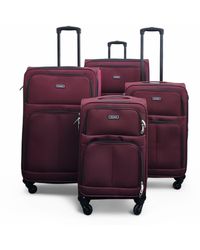 Infinity Leather - Expandable Wine Soft Shell 4 Wheel Luggage Travel Cabin Suitcase Set - Lyst