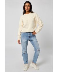 Urban Bliss - Crochet Embroidery Raglan Jumper - Lyst