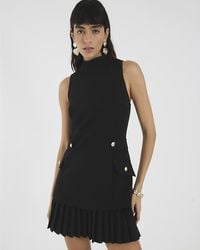 River Island - Mini Dress Pleated Hybrid - Lyst
