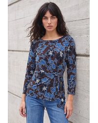 Roman - Floral Puff Print Side Tie Top - Lyst