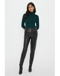 Wallis - Faux Leather Jeans - Lyst