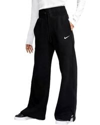 Nike - Dames Phoenix Fleece Joggers Met Wijde Pijpen In Zwart - Lyst
