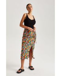 Urban Bliss - Floral Ruched Midi Skirt - Lyst