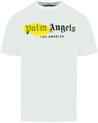 Palm Angels - La Spray Paint Logo T-Shirt Material_Cotton - Lyst