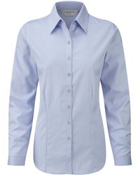 Russell - Ladies/ Herringbone Long Sleeve Work Shirt (Light) - Lyst