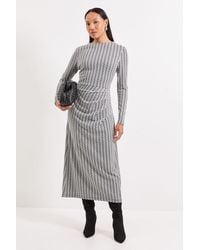 PRINCIPLES - Ponte Jacquard Ruched Maxi Dress - Lyst