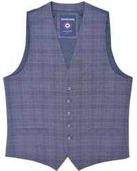 Lambretta - Bradley Checked Waistcoat (Slate) - Lyst