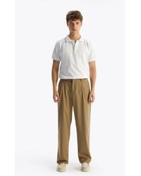 Giesto - Pleated Mid Waist Straight Leg Pants - Lyst
