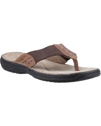 Hush Puppies - Alan Toepost Leather Flip Flops - Lyst