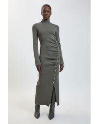 Karen Millen - Asymmetric Fastening Viscose Knitted Dress - Lyst