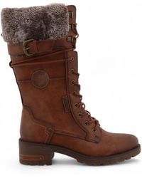 Mustang - Mid-Calf Faux Fur Winter Combat Boots Pu - Lyst