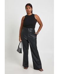 Boohoo - Plus Faux Leather Flare Trouser - Lyst