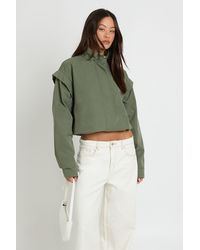 Boohoo - Tall Shoulder Detail Funnel Neck Jacket - Lyst