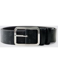 BoohooMAN - Pu Floral Belt - Lyst