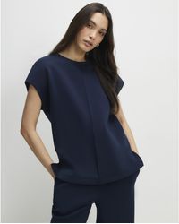 River Island - Premium Twill Short Sleeve Top - Lyst