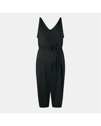 Mama.licious - V-Neck Sleeveless Solid Patterned Wrap Jumpsuit - Lyst