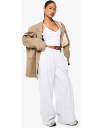 Boohoo - Basics Rib Straight Leg Trouser - Lyst