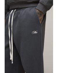 BoohooMAN - Tall Oversized Script Drop Crotch Joggers - Lyst