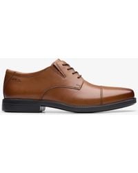 Clarks - Cosgrove Cap Dark Tan Leather Shoes - Lyst