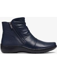 Clarks - Cora Pace Leather Boots - Lyst