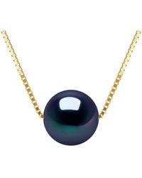 Diadema - Ketting Gekweekte Parel Zoetwater Round And 9-10 Mm Venetiaans Geel Gouden Ketting - Lyst