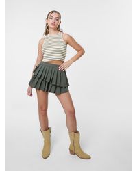 Pink Vanilla - Pleated Asym Mini Skirt - Lyst