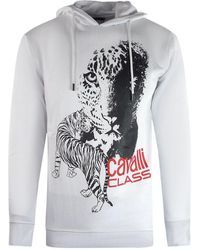 Roberto Cavalli - Large Tiger Logo Hoodie Cotton - Lyst
