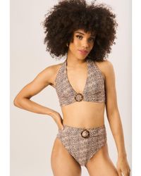 Gini London - Animal High Waisted Bottoms With Ring Belt - Lyst