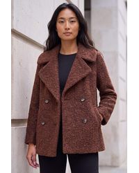 Roman - Petite Double Breasted Boucle Coat - Lyst