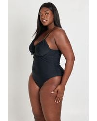 Boohoo - Plus Swimwear Essentials Underwired Swimsuit - Lyst