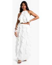 Boohoo - Chiffon Ruffle Maxi Skirt - Lyst