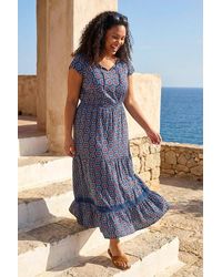 Roman - Curve Floral Print Swing Midi Dress - Lyst