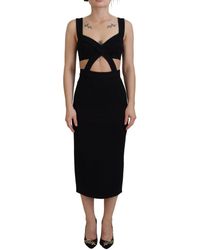 Dolce & Gabbana - Viscose Bodycon Sheath Midi Dress - Lyst