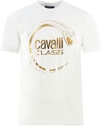 Class Roberto Cavalli - Piercing Snake Logo T-Shirt - Lyst