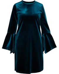 Usha - Fluwelen Mini-Jurk Benzine - Lyst