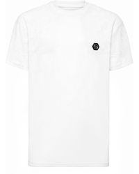 Philipp Plein - Round Neck T-Shirt Jacquard Crest Cut - Lyst