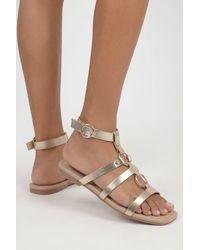 Boohoo - Gladiator Ring Hardware Detail Sandals - Lyst