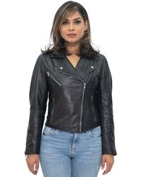 Infinity Leather - Classic Nappa Retro Biker Jacket-Bergen - Lyst