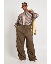 Boohoo - Plus Cotton Twill Cargo Trousers - Lyst
