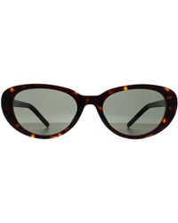 Saint Laurent - Cat Eye Dark Spotted Havana Sl M154 - Lyst