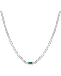 SEOL + GOLD - Sterling Emerald Cz Snake Chain Necklace - Lyst