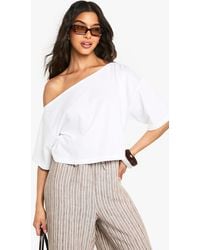Boohoo - Off The Shoulder Boxy Crop T-Shirt - Lyst