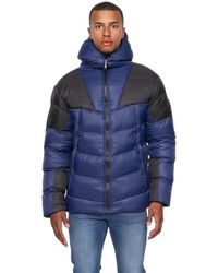 Duck and Cover - Raymax Contrast Paneel Gewatteerde Jas (marine / Zwart) - Lyst