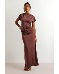 Boohoo - Super Soft Ruched Waist Midaxi Dress - Lyst