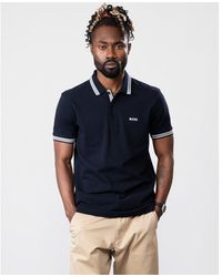 BOSS - Paddy Contrast Logo Organic Cotton Polo Shirt - Lyst