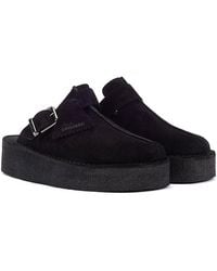 Clarks - Original Trek Wedge Suede Mules - Lyst
