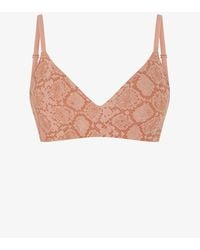 Penti - No-Show Tattoo Effect Triangle Snake Print Removable Pad Bra - Lyst