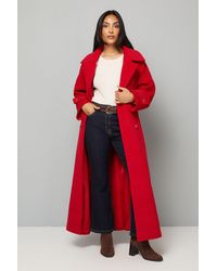Wallis - Petite Maxi Double Breasted Car Coat - Lyst